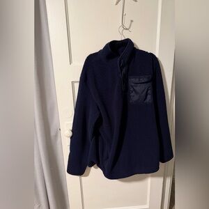 Men’s Nautica Dark Blue Fleece Mockneck Pullover XXL W/ Kangaroo & Chest Pockets